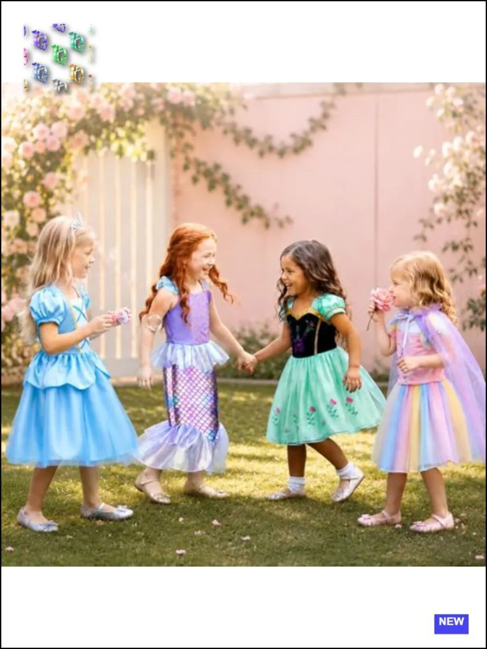 Princess Dress Up Trunk for Girls 3-8, 16-Piece Pretend Play Costume Set